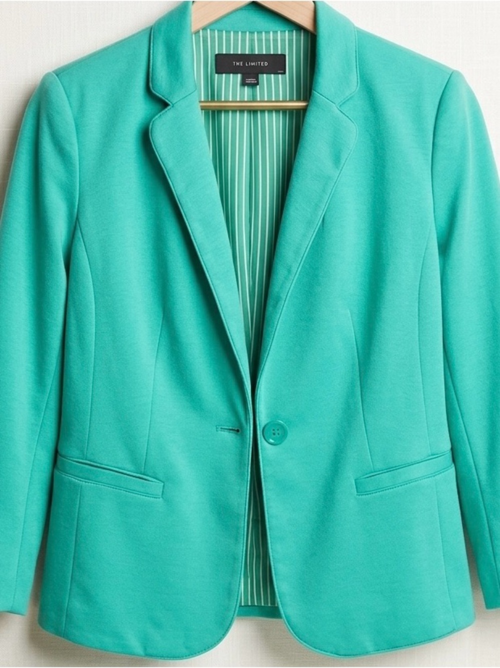 The Limited Women's Turquoise Single-Button Blazer